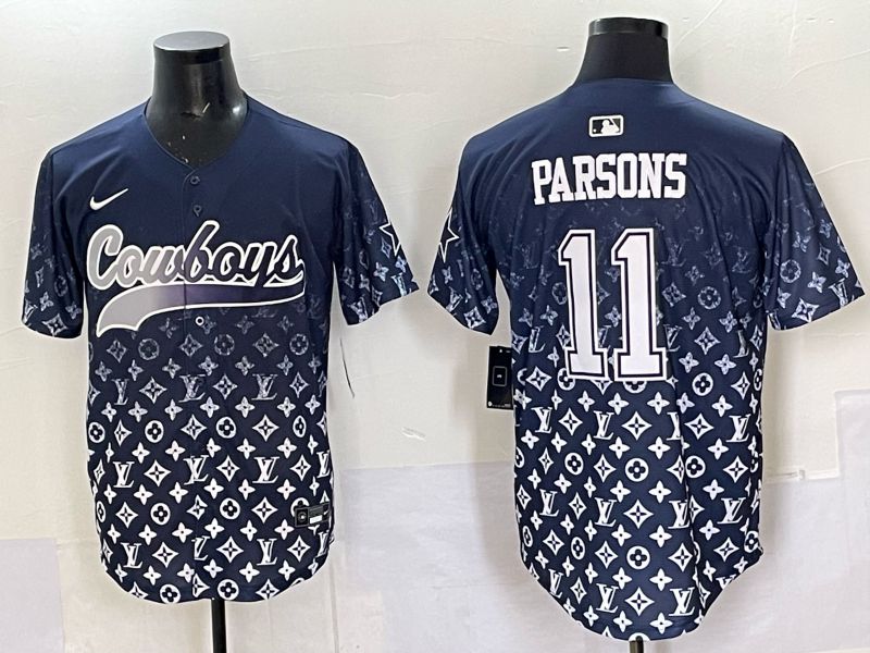 Men 2025 Dallas Cowboys #11 Parsons Drak blue Nike Limited NFL Jersey style 031